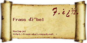 Frass Ábel névjegykártya